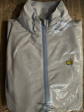 Light Blue Zip-Front Women's Jacket with Embroidered Green Logo